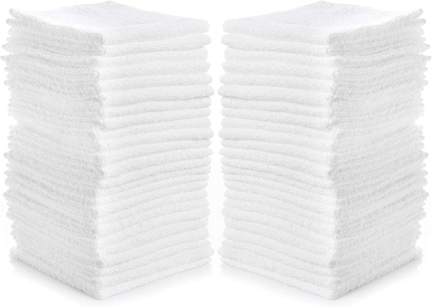 Simpli-Magic Cotton Washcloths White, 40 Pack, Size: 12”x12”