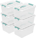 6-Pack Clear Storage Latch Bins, 14 L Plastic Storage Boxes with Lid