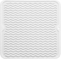 Silicone Dish Drying Mat for Multiple Usage,Easy clean,Eco-friendly,Heat-resistant Silicone Mat for Kitchen Counter or Sink,Refrigerator or Drawer liner White M 12 inches x 12 inches