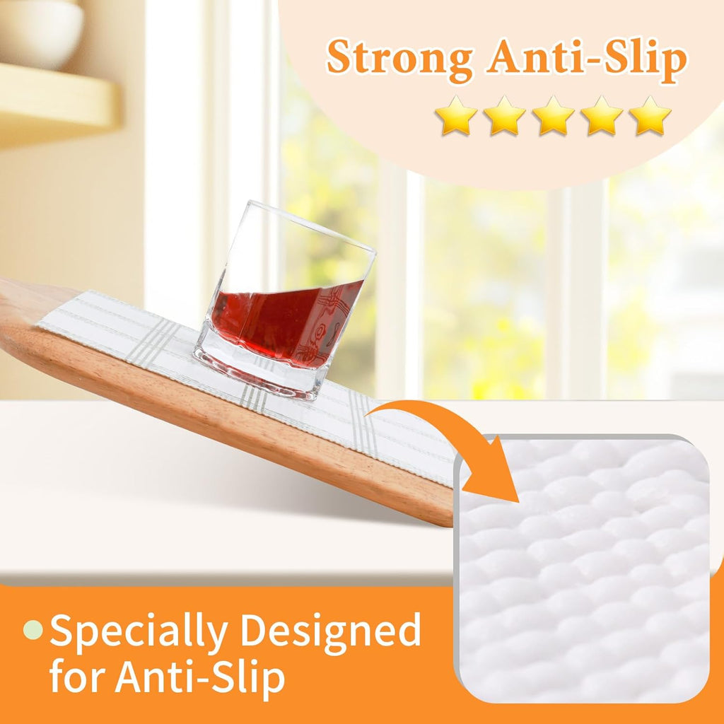 Shelf Liner for Kitchen Cabinets Non Adhesive Drawer Liner Non-Slip Thickened Shelf Liner Paper Strong Easy to Clean for Tool Box Refrigerator with Knife and Tape Measure, White Square, 11.8 x 236 in