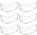 Clear Plastic Storage Bins, Perfect for Kitchen Organization or Pantry Organization and Storage, Medium Fridge Organizer Plastic Bins, Pantry Organization and Storage Bins, Cabinet Organizers