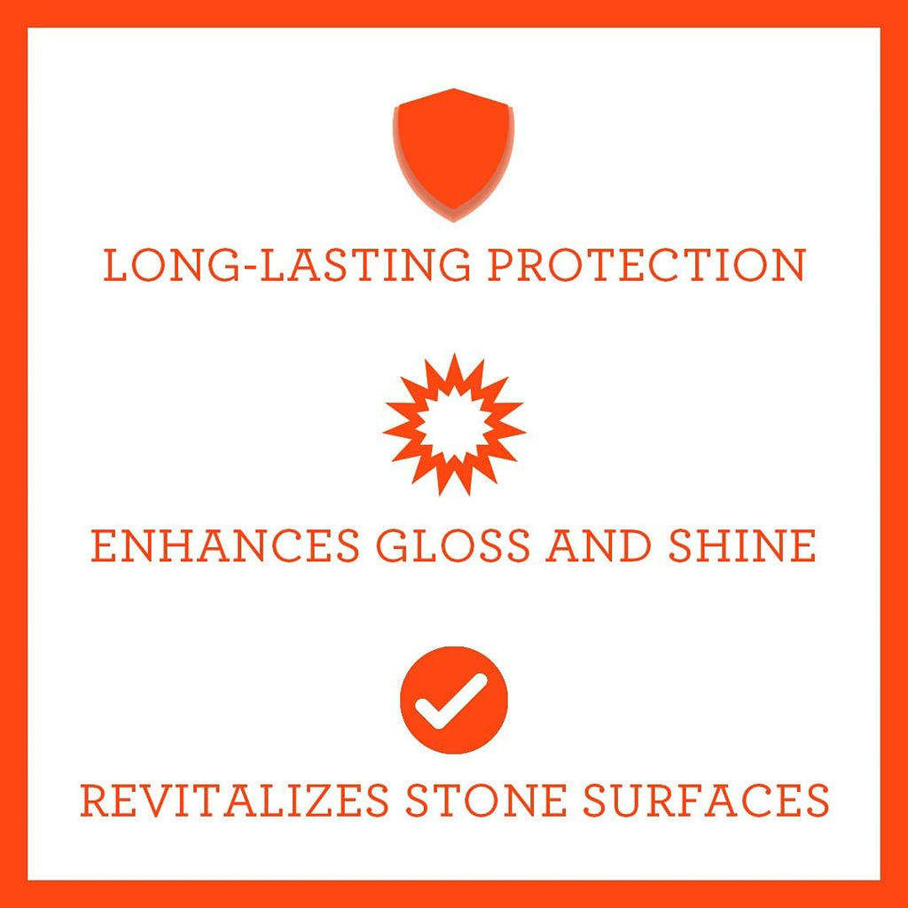 TriNova Granite Sealer & Protector – Best Stone Polish, Protectant & Care Product – Easy Maintenance for Clean Countertop Surface, Marble, Tile – No Streaks, Stains, Haze, or Spots - 18 fl oz