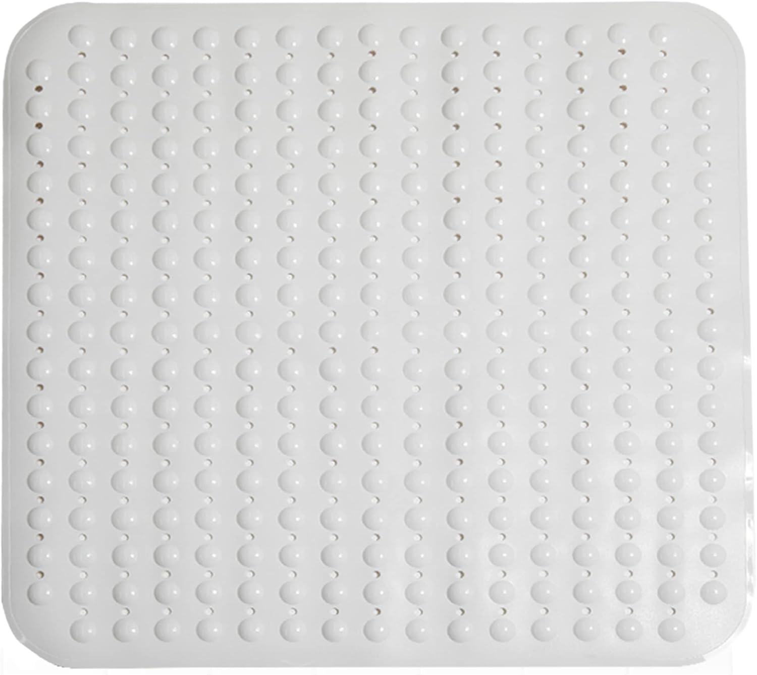 ENKOSI Extra Large Square Non Slip Shower Mat - 31 x 31-inch XL Bathroom Shower Mat - Square Shower Matts for Shower Stall Floors | Secure Suction Cups and Drain Holes (31x31 White)