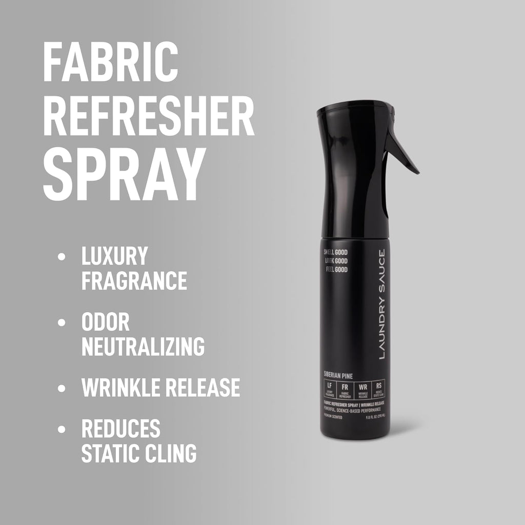 Laundry Sauce Fabric Refresher Spray, Odor-Fighting Fabric Refresher, Fragrance and Laundry Scent, 9.8 fl oz, Siberian Pine