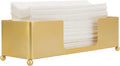 MyGift Gold Paper Towel Holder, Toilet Paper Towel Dispenser for Bathroom, C fold Paper Towel Holder Countertop for Commercial & Home Use, Modern Brass Finish Metal