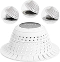 zaa Bathtub Drain Hair Catcher, Silicone Collapsible 1 Pack Drain Protector for Pop-Up and Regular Drains of Shower, Tub, Bathroom, Sink, Snow-White