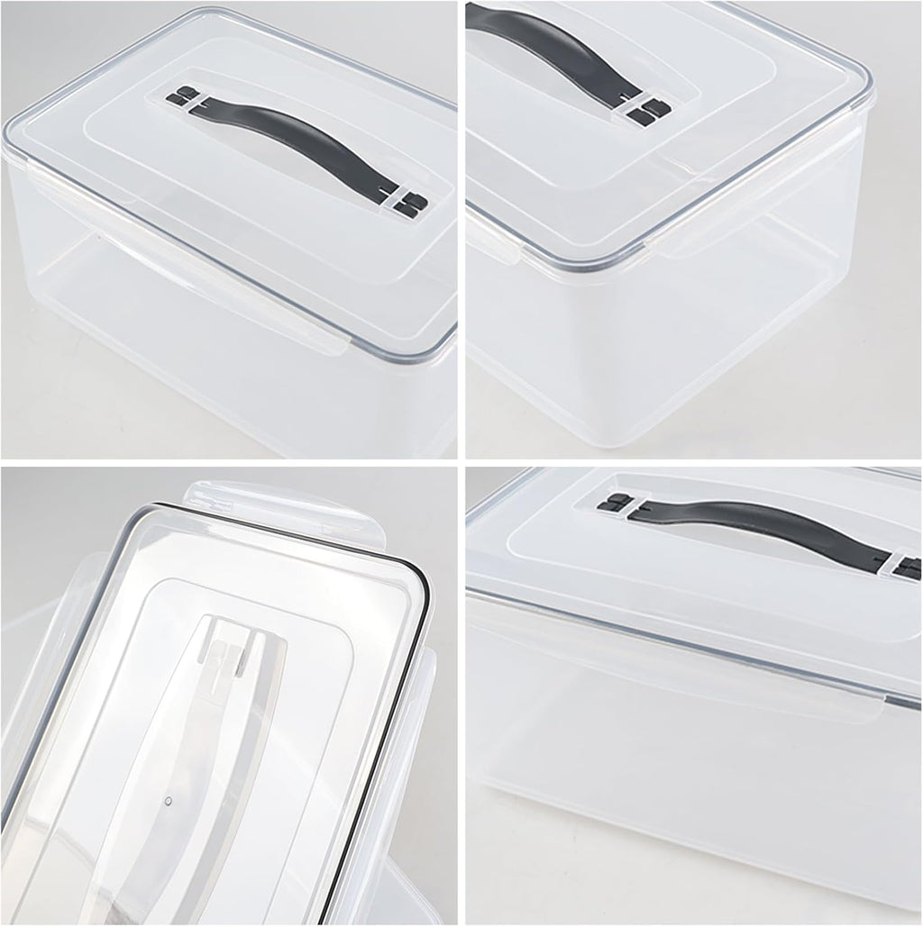 4-Pack 14.5 L Food Sealed Storage Container, Plastic Boxes with Airtight Lid