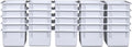 Wood Designs Cubby Storage Bin, Heavy Duty Plastic Containers for Kids White Cubby Tray Set of 25
