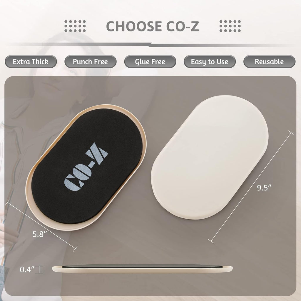 CO-Z Large Furniture Sliders - 4 Pack, 6" x 9 1/2" Oval Reusable Furniture Sliders for Carpet, Heavy-Duty Furniture Gliders Movers for Hardwood Floors, Plastic Moving Pads for Heavy Furniture