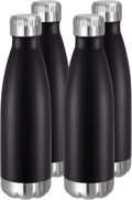 VEGOND 17oz Stainless Steel Water Bottles Bulk, Reusable Metal Sports Water Bottle Keeps Drink Hot and Cold, BPA Free Double Wall Vacuum Cola Shape Insulated Water Bottles for Camping Gym, 4 Pack