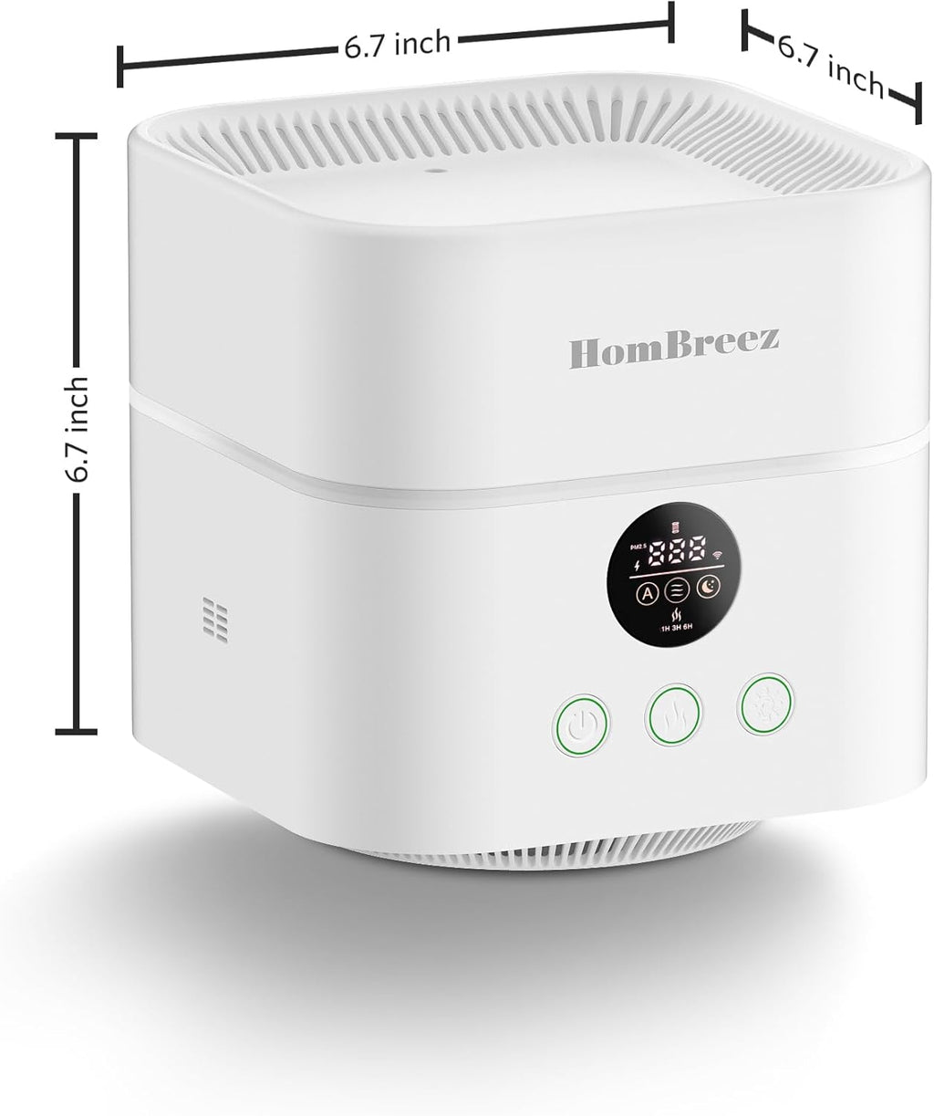 Air Purifier and Humidifier Combo for Bedroom, Covers Up to 200ft², H13 True HEPA Filter, 500ML Water Tank, Quiet Cool Mist Top Fill Essential Oil Diffuser for Baby, Pet Room, APP Control