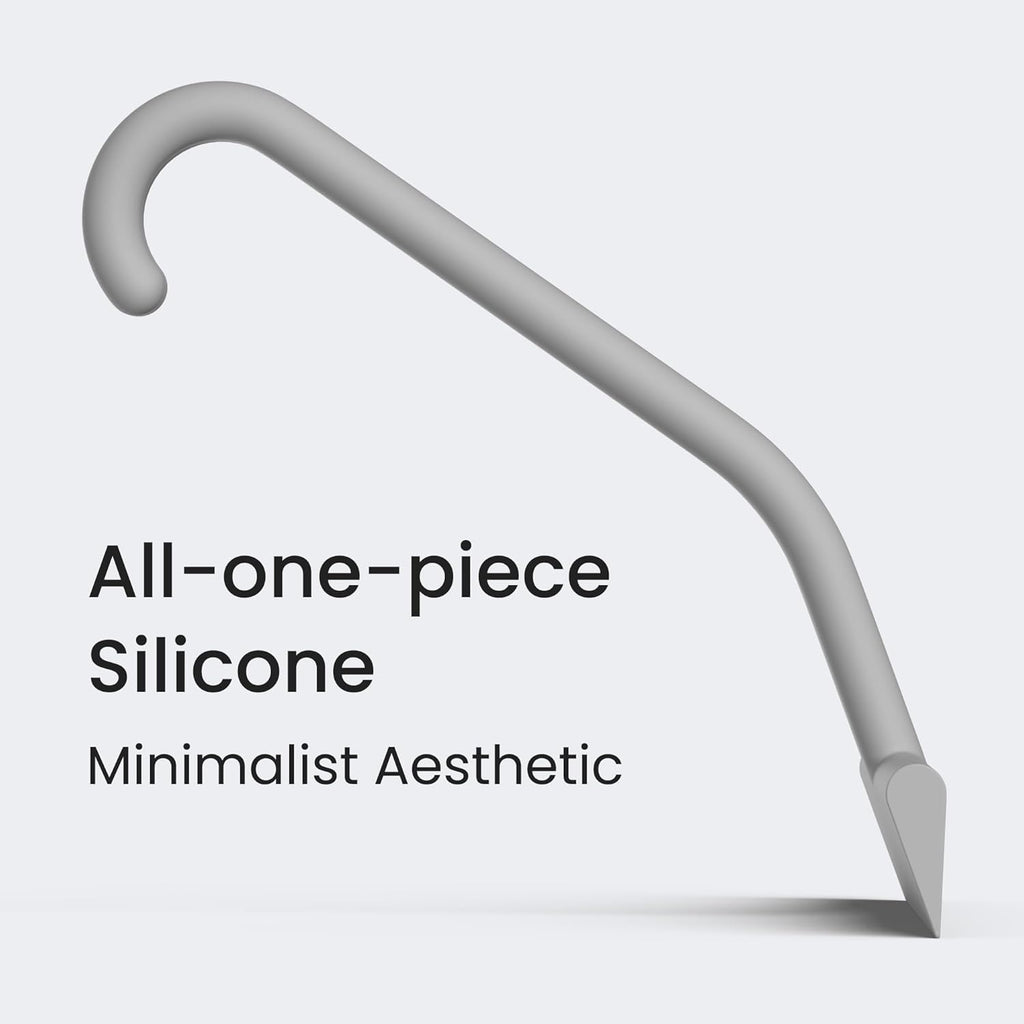 dancemoon JustHang Shower Squeegee for Glass Doors, All-One-Piece Silicone with Built-in Hook Design for Easy Hanging and Cleaning, 10 Inch Gray