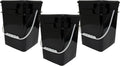 House Naturals 4 Gallon Square Food Grade Bucket Pail with Plastic Handles and Lid (Pack of 3) Made in USA containers (Black)