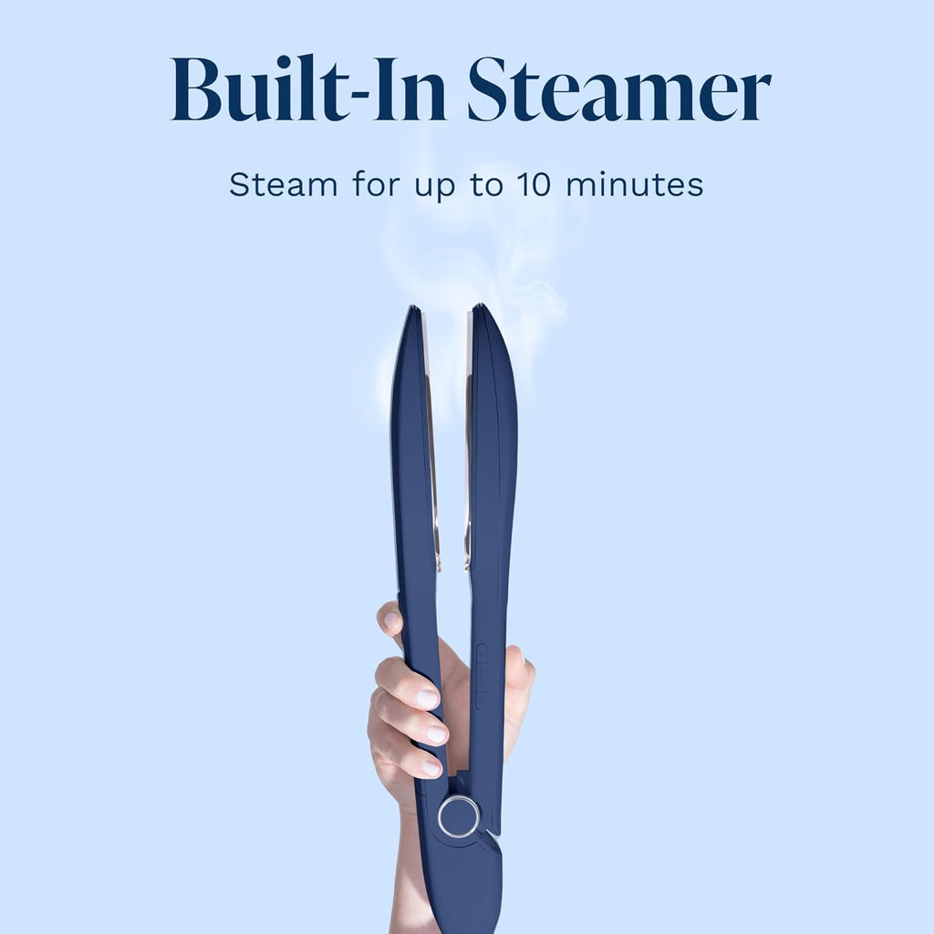Nori Press Travel Steam Iron - Handheld Iron With Optional Steam Feature - No Ironing Board Required - Easy to Use w/ 6 Fabric Settings - Removes Wrinkles - User Manual Included - Navy