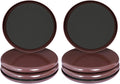 Ezprotekt 8 Pack Reusable Large Furniture Movers Sliders for Carpet, 5" Round Furniture Moving Pads, Carpet Sliders for Heavy Duty Sofa Bed Couch Fridge, Move Items Easily and Quickly (Brown)