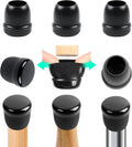 Ezprotekt 24 Pcs Black Chair Leg Sliders for Carpet, Round Teflon Furniture Glides for Rug, Carpet Sliders Protectors Caps for Couch, Dining Chair, Table Legs, Bar Stool Legs (M Fit: 7/8" to 1")