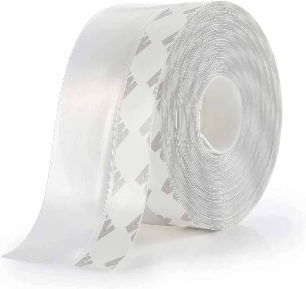 Weather Stripping Door Seal Strip,Door Strip Bottom for Doors Silicone Sealing Sticker Adhesive for Doors and Windows Gaps of Anti-Collision Silicone 5M/16FT (45MM, Transparent)