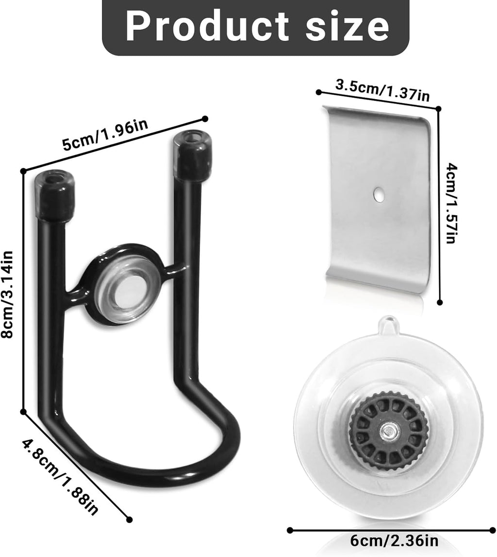 Sink Brush Holder, Magnetic Kitchen Sink Caddy Holder, Soap Dispensing Palm Brush Holder, Sink Drain Frame- Black