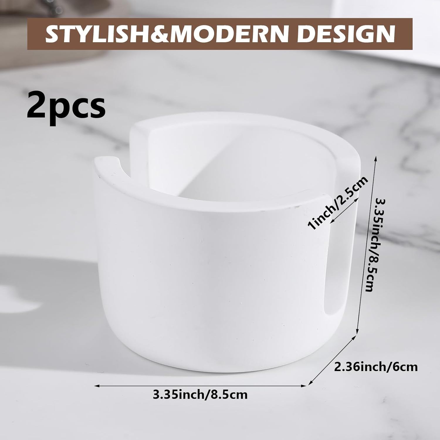 Geelin 2 Pack Diatomite Stone Sponge Holder for Kitchen Sink Absorbent Sponge Drying Rack Dish Organizer Kitchen Accessories Sink Tray(White)