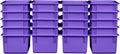 Wood Designs Cubby Storage Bin, Heavy Duty Plastic Containers for Kids Purple Cubby Tray Set of 20