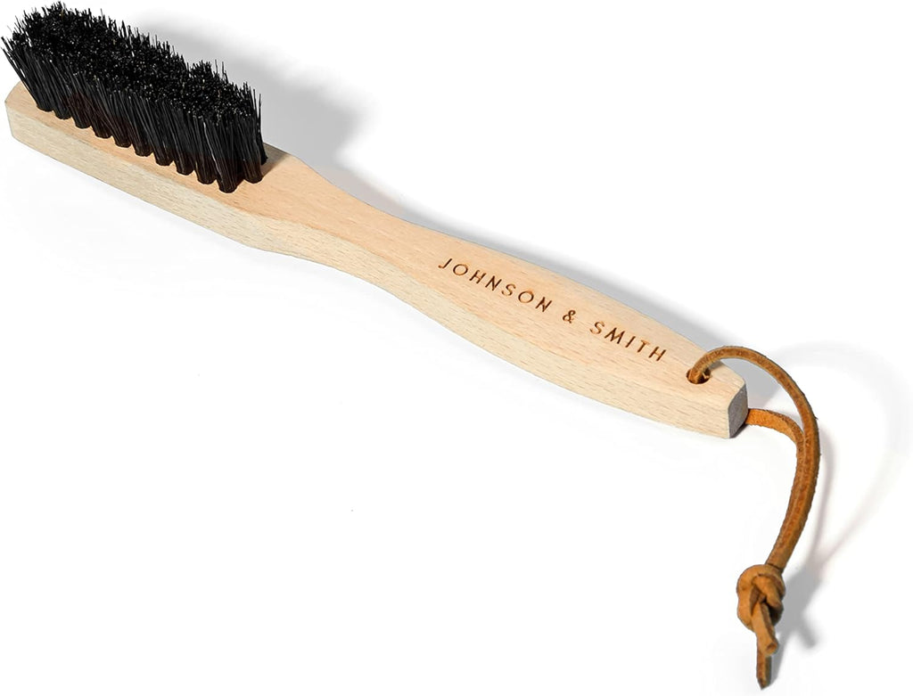 Premium Stain Removal Brush - Small Wood Stain Remover for Scrubbing Stains from Furniture, Fabric, Leather - Soft Bristle Cleaning Brush - Easy Grip Handle - Portable Clothing Stain Remover Brush