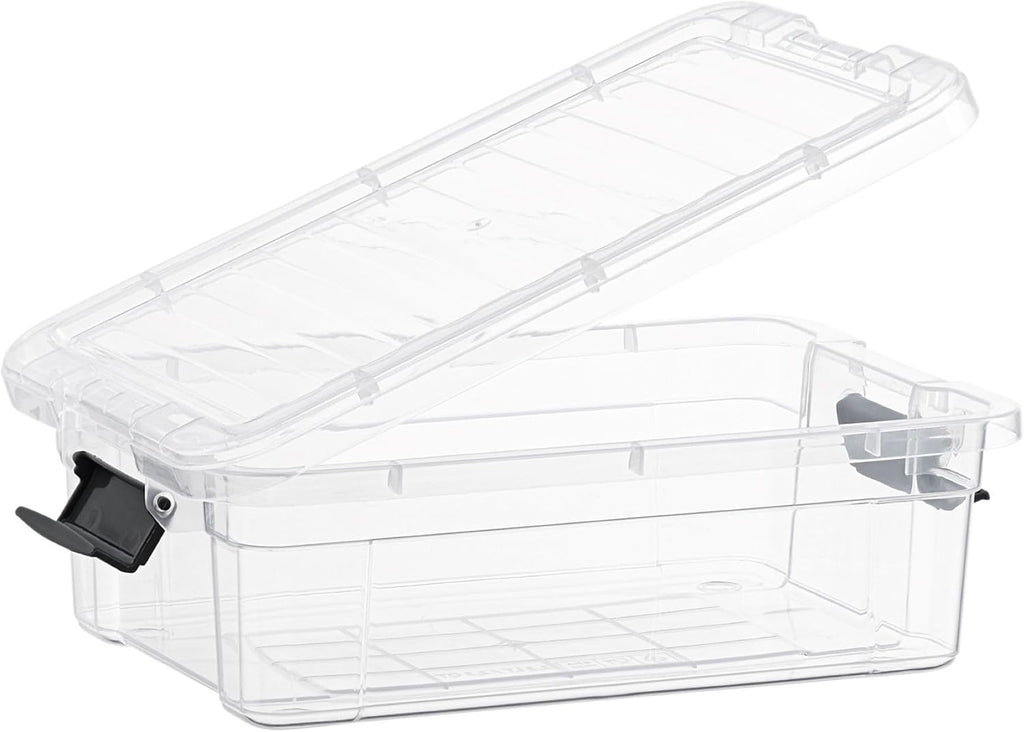 Superio Clear Storage Bins with Lids, Stackable Storage Box with Latches and Handles, Extra Small, 2 Pack 2 Quart