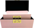 Galt International Storage Box Set Decorative Storage Box w/Hinged Lid Classic Design Wood Decor Boxes with Geometric Clasp Storage for Bedroom & Home - Set of 2 (Pink & Gold)