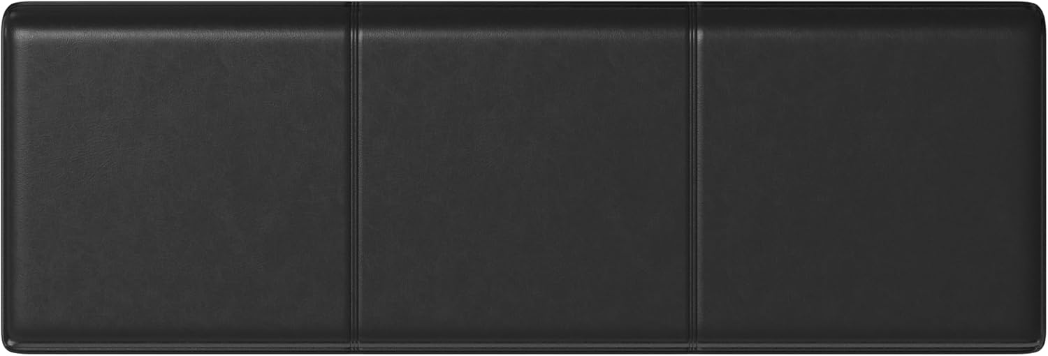 SIMPLIHOME Avalon 54 inch Wide Contemporary Rectangle Extra Large Storage Ottoman Bench in Midnight Black Vegan Faux Leather, Assembled, For the Living Room, Entryway and Family Room