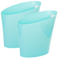Youngever 2 Gallon Slim Trash Can, Plastic Garbage Container Bin, Small Trash Bin with Handles for Home Office, Living Room, Study Room, Kitchen, Bathroom (2 Pack) (Mint)