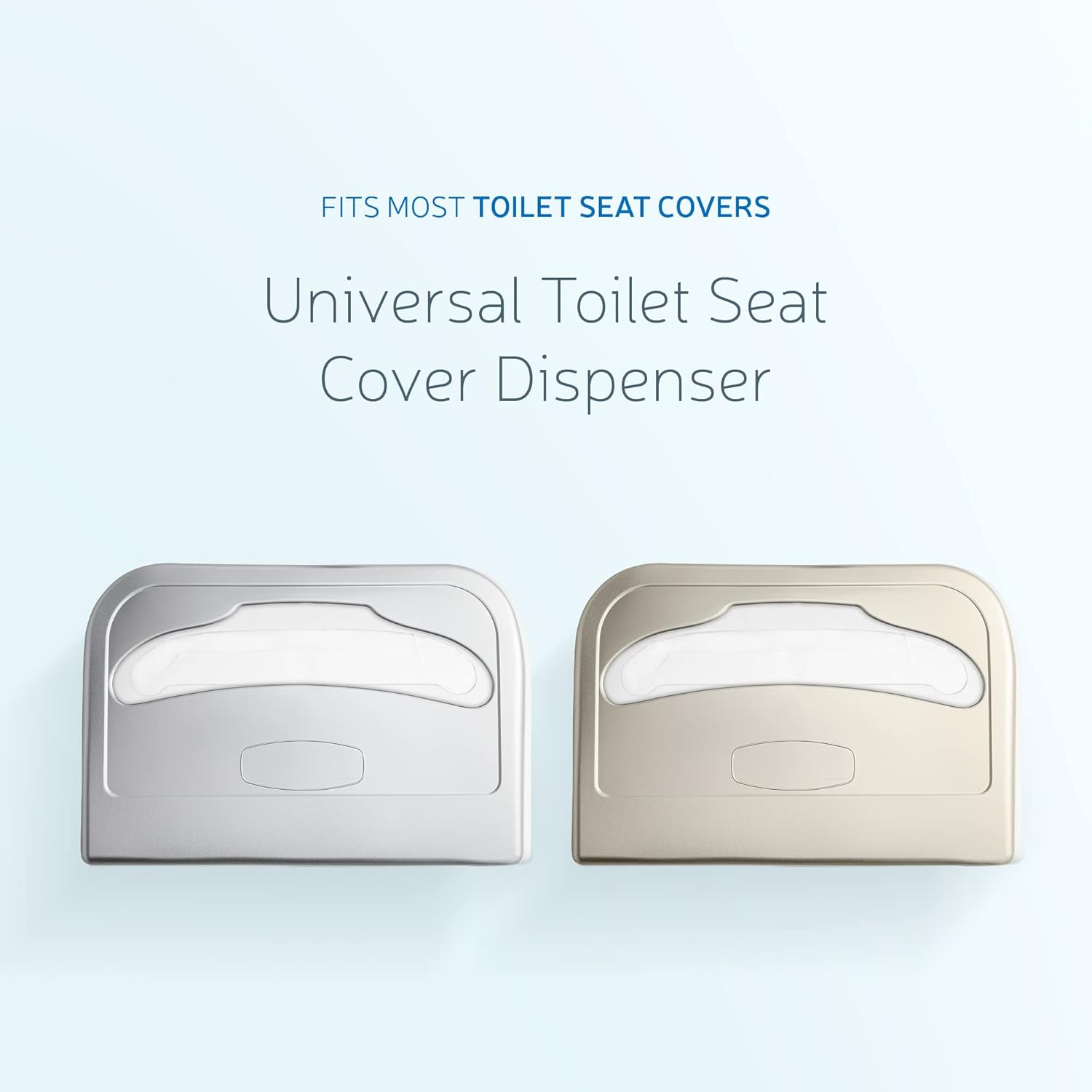 EZbrnd Wall Mount Half-Fold Toilet Seat Cover Dispenser for Commercial/Washroom/Office, Seat Cover Paper Sold Separately, Spray Silver, 3100S-EZ