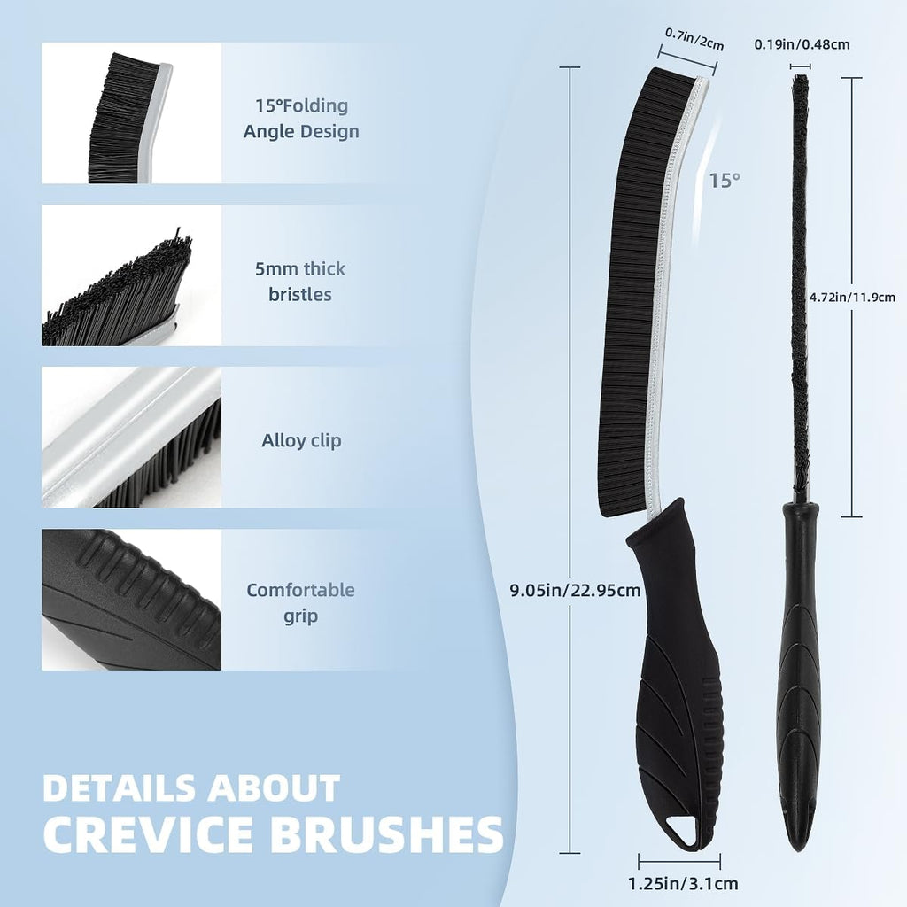 Hard Bristle Crevice Cleaning Brush-Thin Gap Scrub Brush, Small Cleaning Brush, Grout Brush, Kitchen Brush, Cleaning Tools for Toilet, Bathroom, Sink, Home, Household, Window (6, Light Blue)
