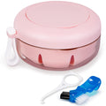 Leak Proof Denture Cup Kit Portable Retainer Case Perfect for Travel, Denture Case Container Cleaning Care for Dentures Aligner Mouth Guard with Denture Brush,Strainer, Removal Tool and Mirror