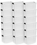 Sterilite 18-Pack Ultra Latching Box, Storage Bins with Lids, Clear Plastic, 30 Quart - Heavy-Duty Organizing Containers for Closet, Bathroom, and Office