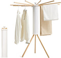 JOOM Tripod Clothes Drying Rack, Garment Rack Portable and Foldable Space Saving Laundry Drying Rack - Drying Rack Clothing 12 Rods Wooden