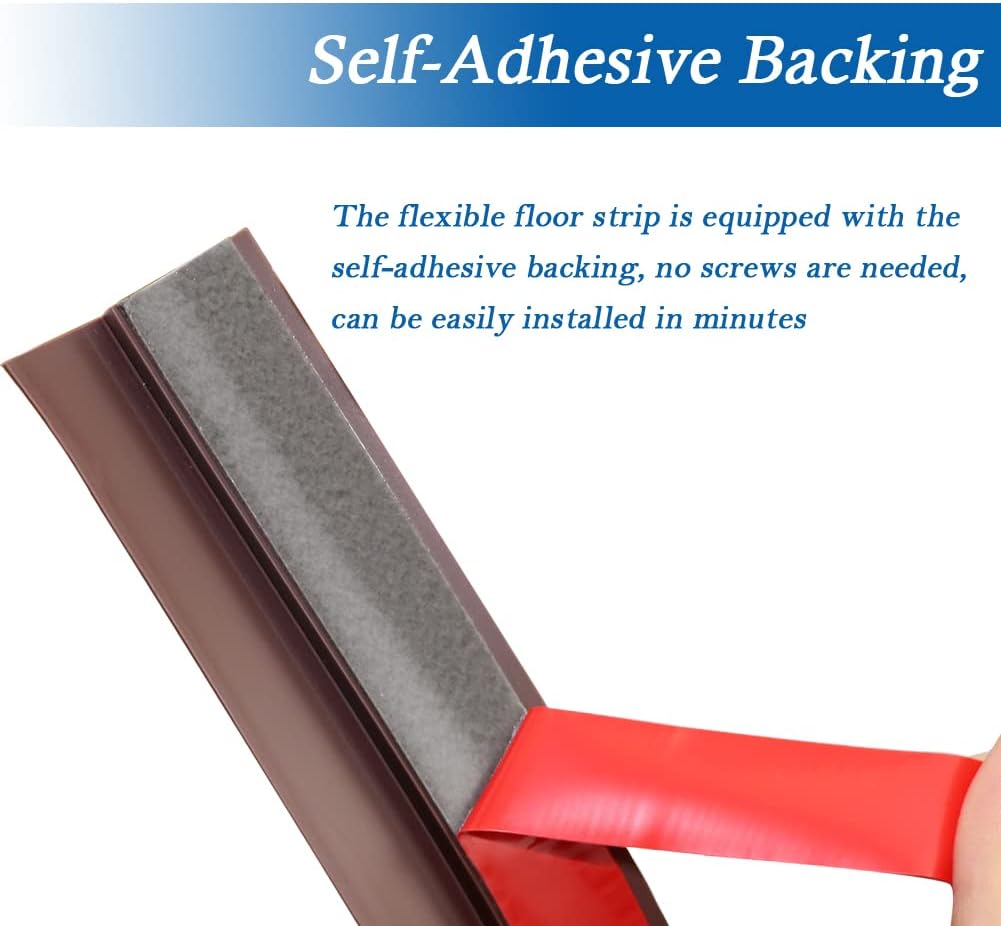 Floor Transition Strip Self Adhesive Carpet & Flooring Transitions Edging Trim Strip PVC Threshold Transitions Suitable for Threshold Height Less Than 10mm (6.56Ft, Brown)
