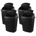19 Gallon Kitchen Waste Bin, Large Plastic Trash Can, Black, Holds 70 Liters