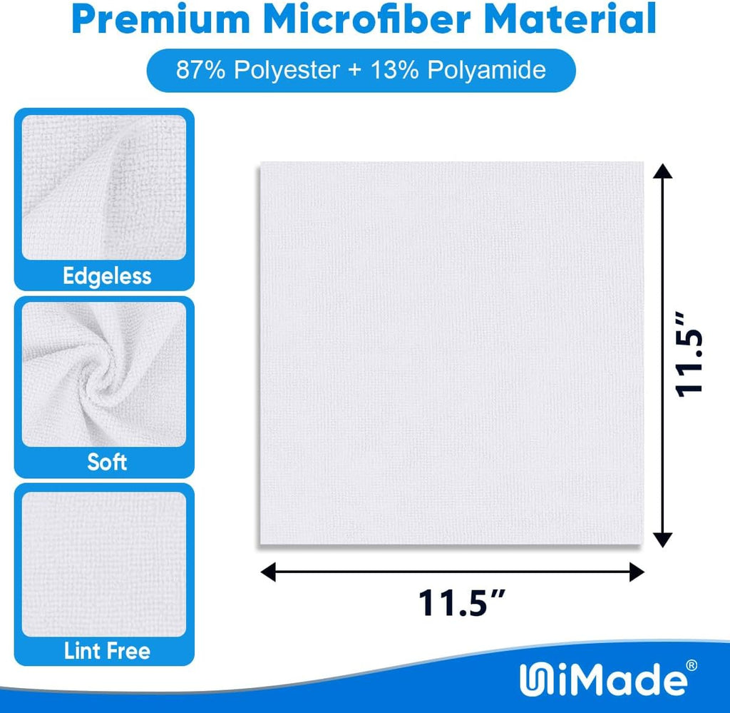 Shop Towels Rags, 150 Pack Reusable Shop Rags Bulk Microfiber Cleaning Cloth Lint Free Cleaning Towels for Car Kitchen Automotive Bar Mechanic Restaurant Garage, 11.5"x 11.5", White