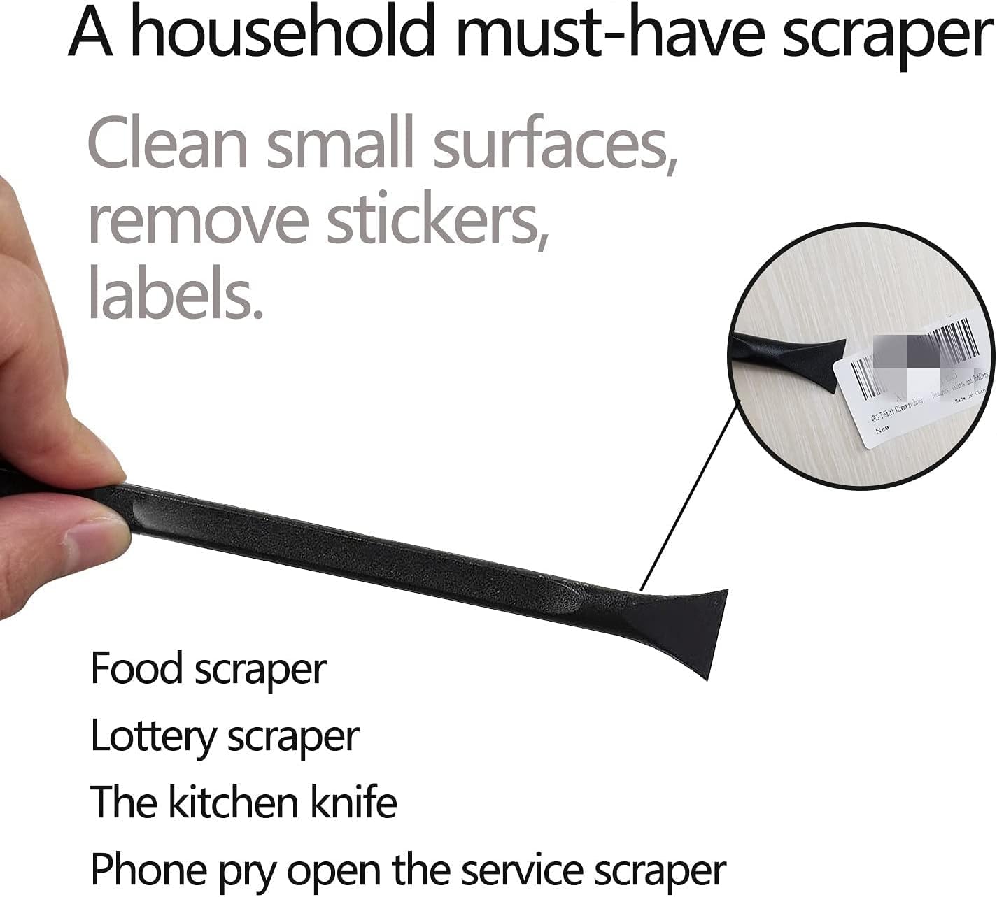 Tpyx Scraper Small Plastic Scraper Tool, Multi-Purpose Scraper Non-Scratch Cleaning Tool, Used in Narrow Spaces and Gaps, Perfect for Removing Oil Stains, Labels, Food, Dirt, Paint, Etc. (6pcs)