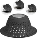 zaa Bathtub Drain Hair Catcher, Silicone Collapsible 1 Pack Drain Protector for Pop-Up and Regular Drains of Shower,Tub, Bathroom, Sink, Charcoal Black