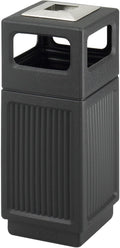 Safco Canmeleon Trash Can, 30 Gallons, Indoor and Outdoor Use, Durable & Weather-Resistant Commercial Garbage Can with Ashtray, Black