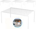 Large(15.7 x 9.4 inch)White Cabinet Storage Shelf Rack Set of 4, Rustproof Metal Wire Kitchen Counter Organizers and Storage, Spice Organization for Cabinet, Plate, Dish, Pantry, Bathroom, Fridge