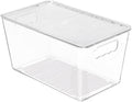 Vtopmart 1 Pack Clear Stackable Storage Bins with Lids, Medium Plastic Containers with Handle for Pantry Organizer and Storage,Perfect for Kitchen,Fridge,Cabinet, Closet,Bathroom Organization