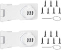 Keyless Cabinet Lock with Combination Code - 3-Digit Password Hasp Latch Lock for Drawers, Bifold Closet Door and Double Sided Door (White, 4.5 Inch, 2 Pack)