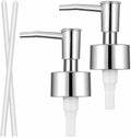 2 Pcs Pumps Lotion Soap Dispenser Replacement Silver Soap Pump Dispenser Head for Liquid Soaps Lotion or Dish Soaps Refill Dispensers for Regular Mouth Plastic Shampoo Bottle
