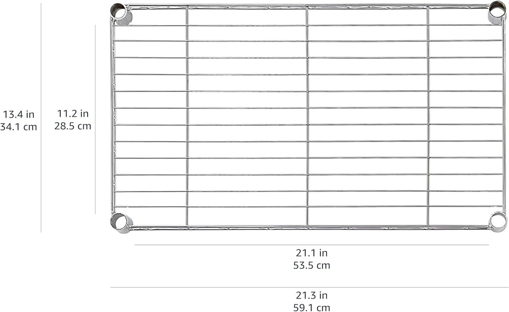 Amazon Basics 4-Shelf Steel Wire Storage Rack, Adjustable, Sturdy, Easy Assembly, 13.4 D x 23.2 W x 48 H in, Black