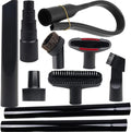 10 Pcs Universal Vacuum Attachments for Shop Vac Accessories - 2 1/2" to 1 1/4" and 1 7/8" to 1" Vacuum Hose Adapter Kit, Vacuum Brush Attachment Flexible Crevice Tool, Vacuum Extension Wand
