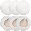 Linkstyle 6PCS 7 Inch Wool Buffing Pads Kit, Lambs Wool Polishing Bonnet Pads with Drawstring, Drill Buffer Polisher Attachment for Car Detailing, Furniture, Glass, Metal, DIY Polishing