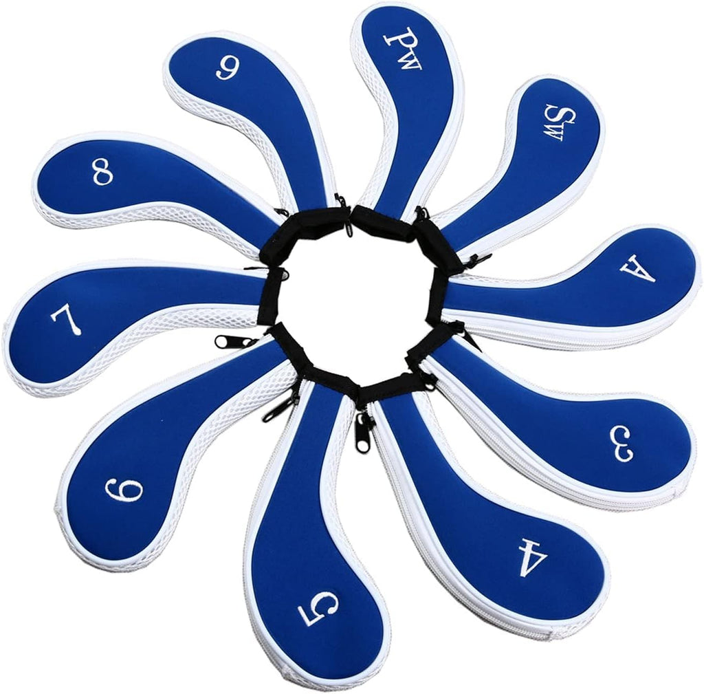 Sword &Shield sports Neoprene Zipper Golf Club Iron Head Covers Iron Covers 10pcs/Set