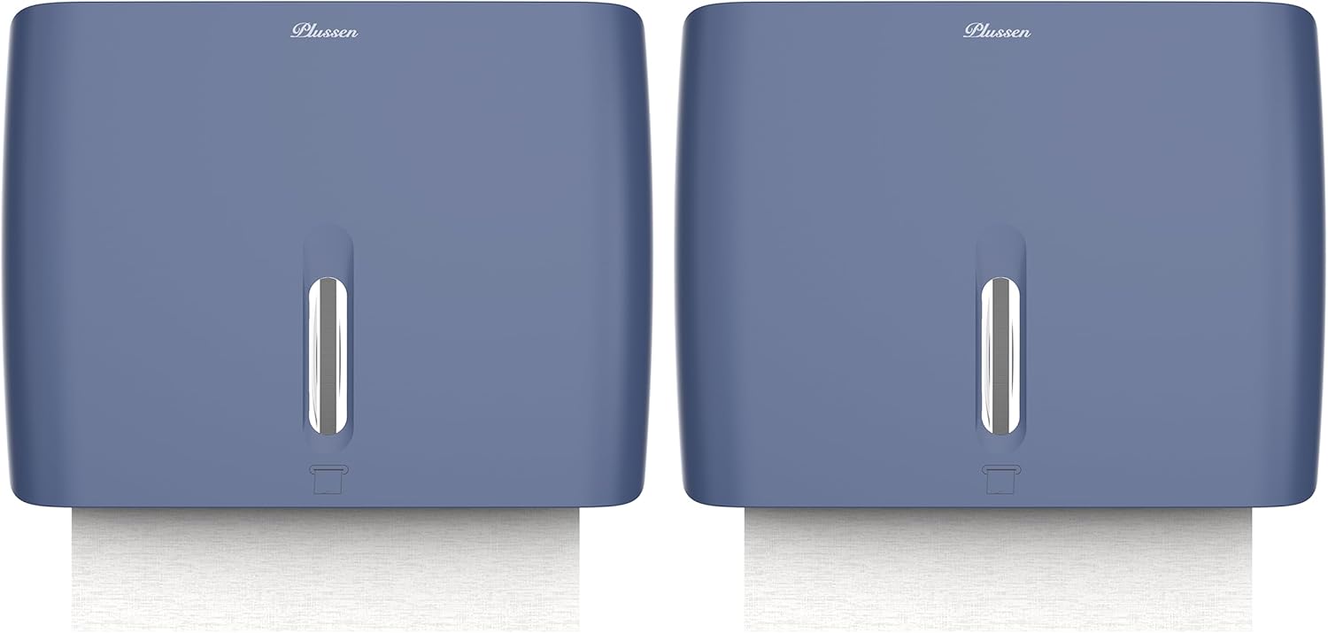Commercial Paper Towel Dispenser Wall Mount Blue Pack of 2 Fits Multifold Paper Towels for Bathroom Kitchen Home Use