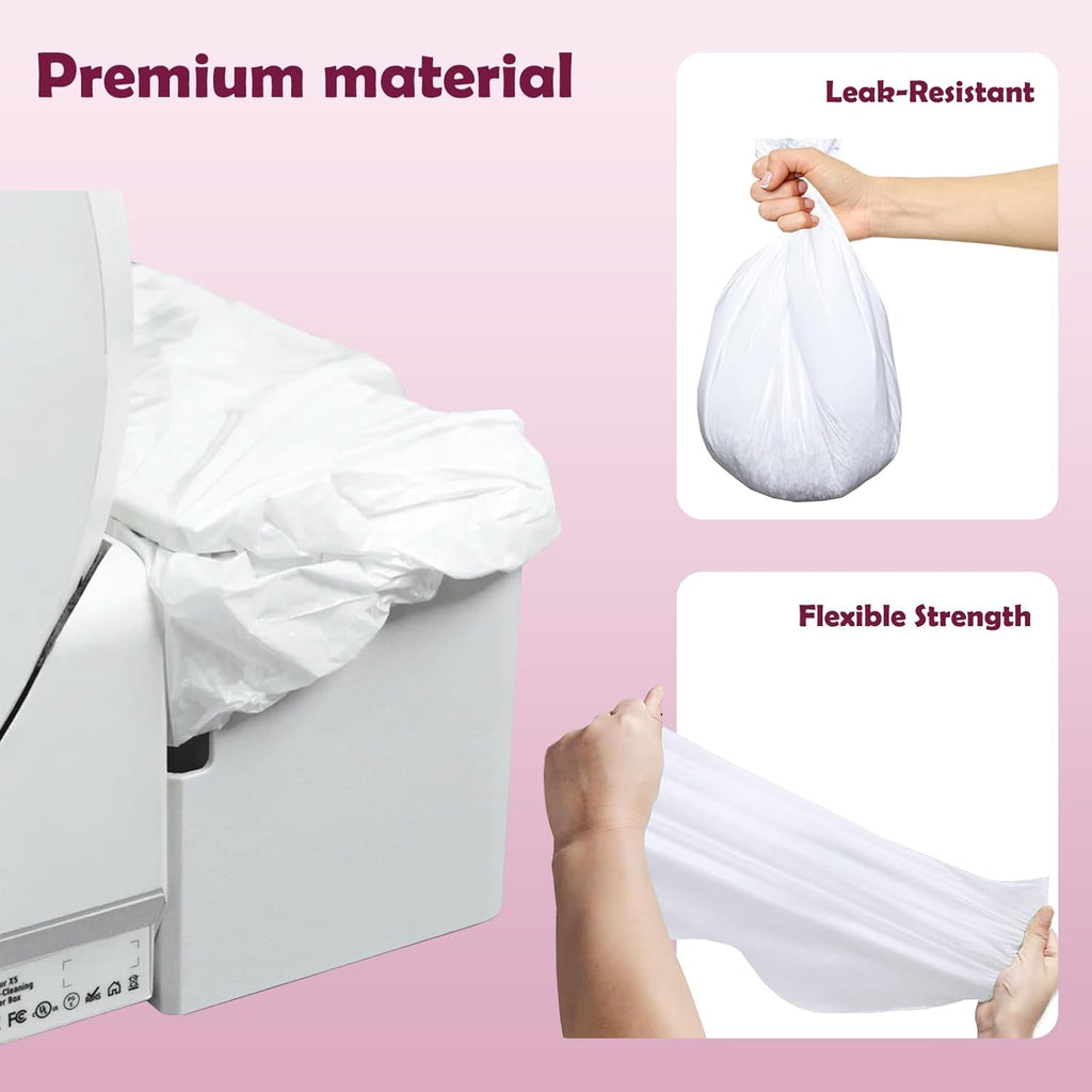 Trash Bags for Popur X5 Litter Box – Thickened, Leakproof Design, 7-Day Odor Control Perfect Fit for Popur X5 Self-Cleaning Cat Litter Boxes -40PCS